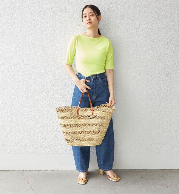 SHIPS for women「〈手洗い可能〉ドライテレコ ボートネック 5分袖 カットソー」|Tシャツ・カットソー|