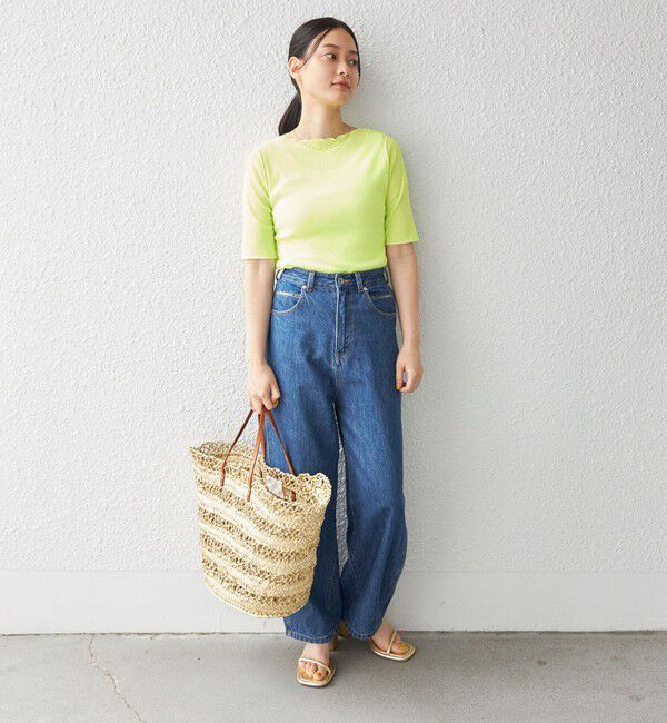 SHIPS for women「〈手洗い可能〉ドライテレコ ボートネック 5分袖 カットソー」|Tシャツ・カットソー|