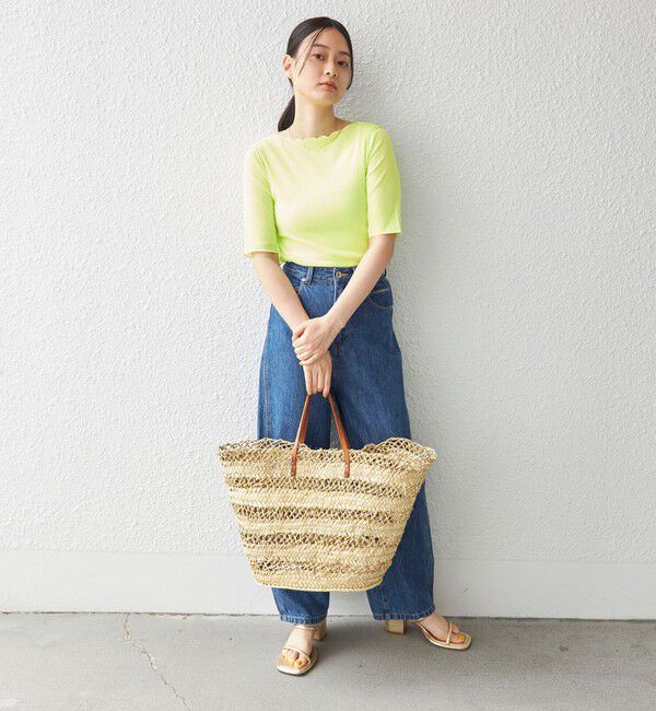 SHIPS for women「〈手洗い可能〉ドライテレコ ボートネック 5分袖 カットソー」|Tシャツ・カットソー|