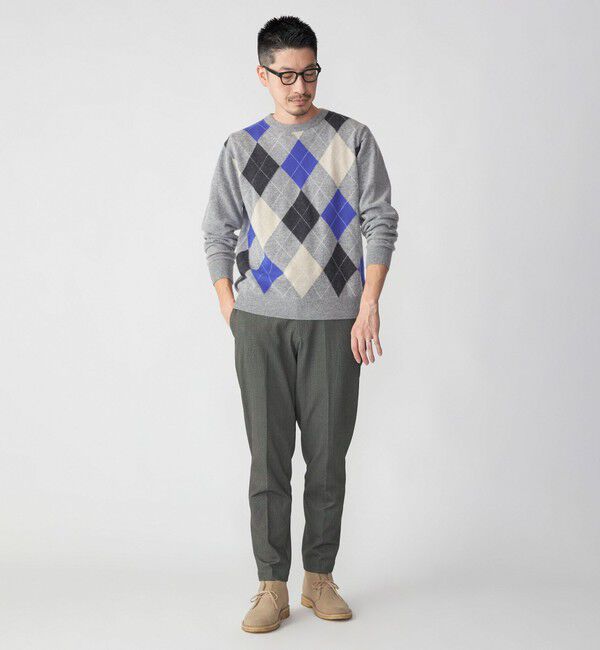 SHIPS「SHIPS: 12G イタリー ヤーン アーガイル クルーネック ニット プルオーバー」|ニット・セーター|