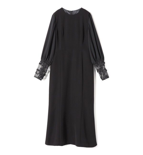 SHIPS for women「【SHIPS別注】kaene:ブラック フォーマル レース スリーブ ワンピース（セレモニー対応可）」|ワンピース|