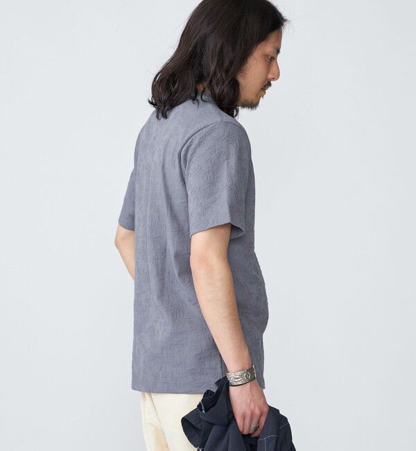 SHIPS「SHIPS: リンクス ジャカード リーフ柄 Tシャツ」|Tシャツ・カットソー|