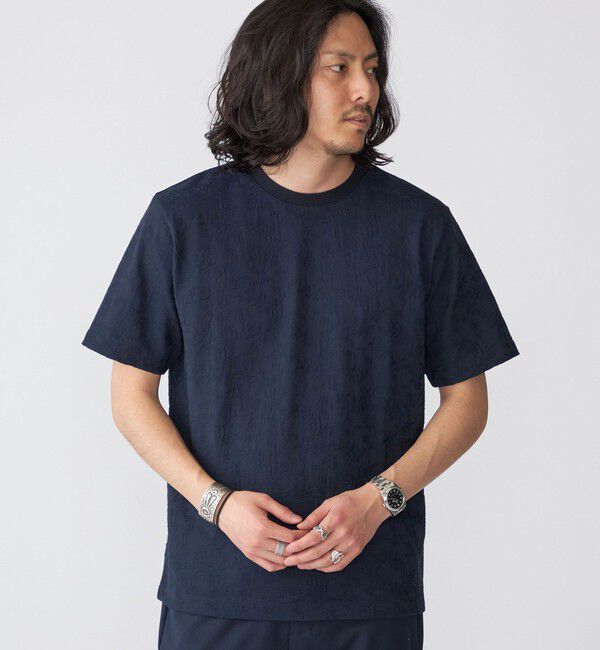 SHIPS「SHIPS: リンクス ジャカード リーフ柄 Tシャツ」|Tシャツ・カットソー|