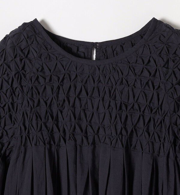 SHIPS any「SHIPS any:〈洗濯機可能〉ハンドスモッキング コットン フレア ブラウス」|シャツ・ブラウス|