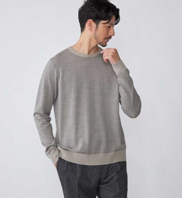 SHIPS「SHIPS: 16ゲージ バーズアイ クルーネック ニット」|ニット・セーター|