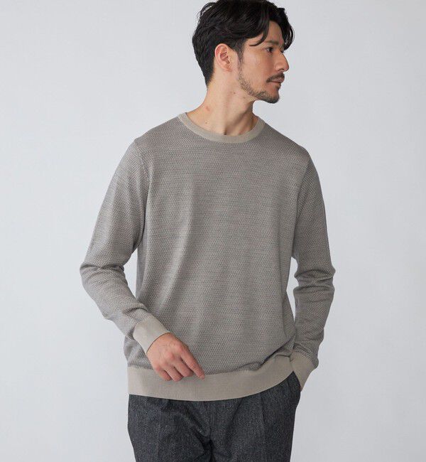 SHIPS「SHIPS: 16ゲージ バーズアイ クルーネック ニット」|ニット・セーター|