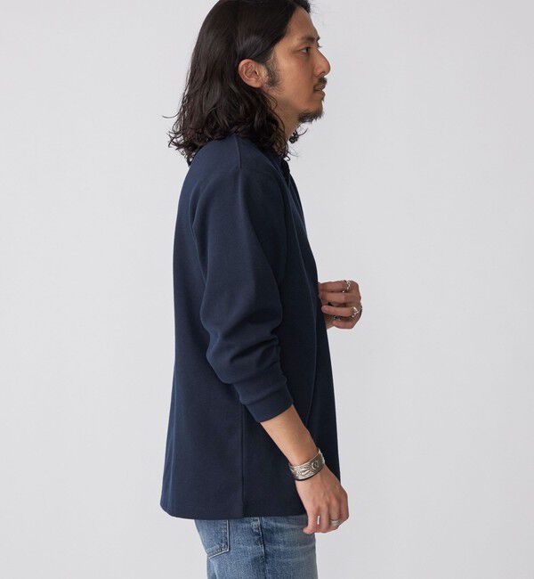 SHIPS「【WEB限定】SHIPS:〈抗菌・防臭〉ワンポイントロゴ バーズアイ ヘンリーネック 長袖 Tシャツ」|Tシャツ・カットソー|