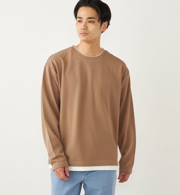 SHIPS Colors 「SHIPS Colors:フクレジャカード フェイクレイヤード トップス」|Tシャツ・カットソー|