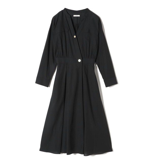 SHIPS for women「〈手洗い可能〉ダブル ポケット ロング スリーブ ワンピース」|ワンピース|ブラック
