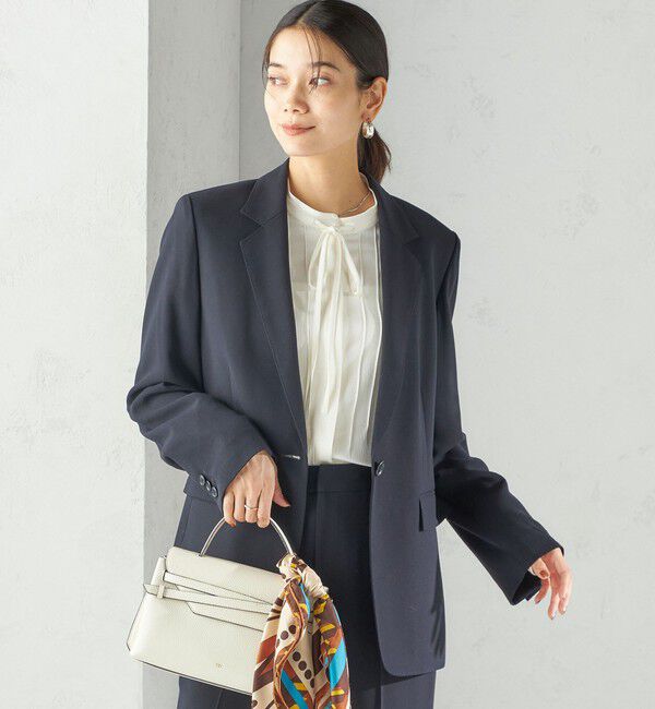 SHIPS for women「〈手洗い可能〉ハンマー サテン ピンタック ブラウス」|シャツ・ブラウス|