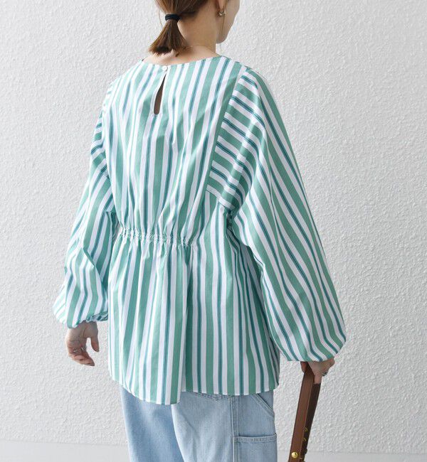 SHIPS any「SHIPS any:〈洗濯機可能〉REPREVE ギャザー パフシャツ ブラウス」|シャツ・ブラウス|