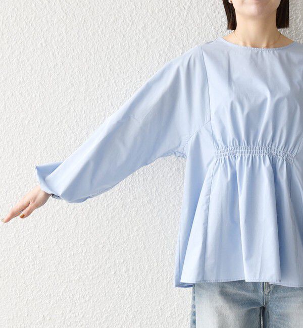 SHIPS any「SHIPS any:〈洗濯機可能〉REPREVE ギャザー パフシャツ ブラウス」|シャツ・ブラウス|