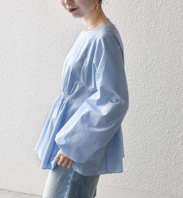 SHIPS any「SHIPS any:〈洗濯機可能〉REPREVE ギャザー パフシャツ ブラウス」|シャツ・ブラウス|