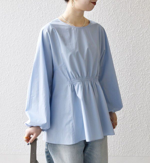 SHIPS any「SHIPS any:〈洗濯機可能〉REPREVE ギャザー パフシャツ ブラウス」|シャツ・ブラウス|