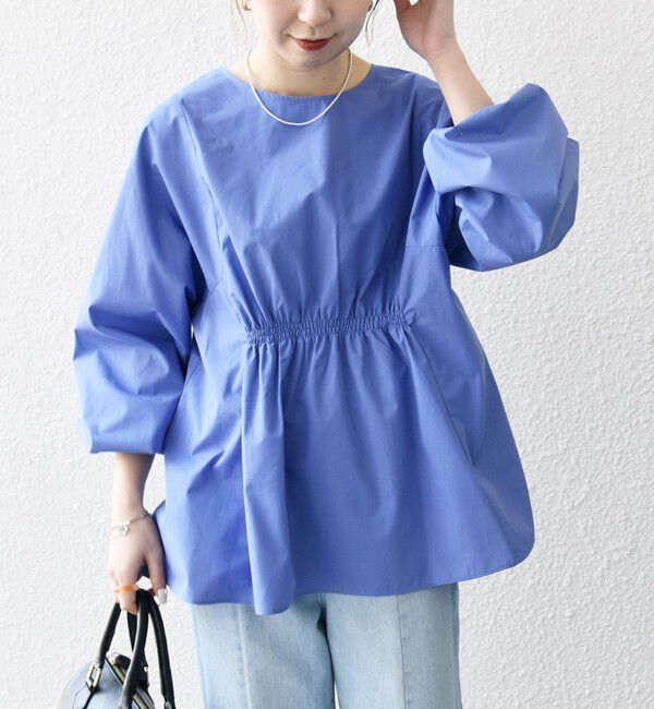 SHIPS any「SHIPS any:〈洗濯機可能〉REPREVE ギャザー パフシャツ ブラウス」|シャツ・ブラウス|