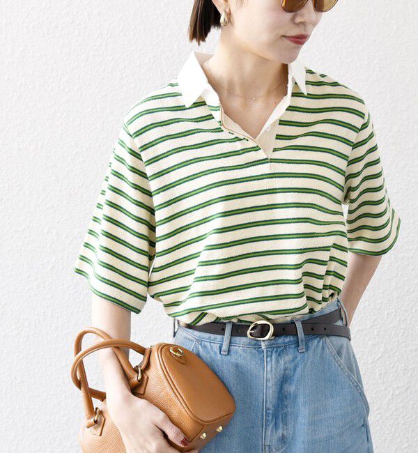 SHIPS any「SHIPS any:〈洗濯機可能〉パイル ボーダー ラガーTEE」|Tシャツ・カットソー|