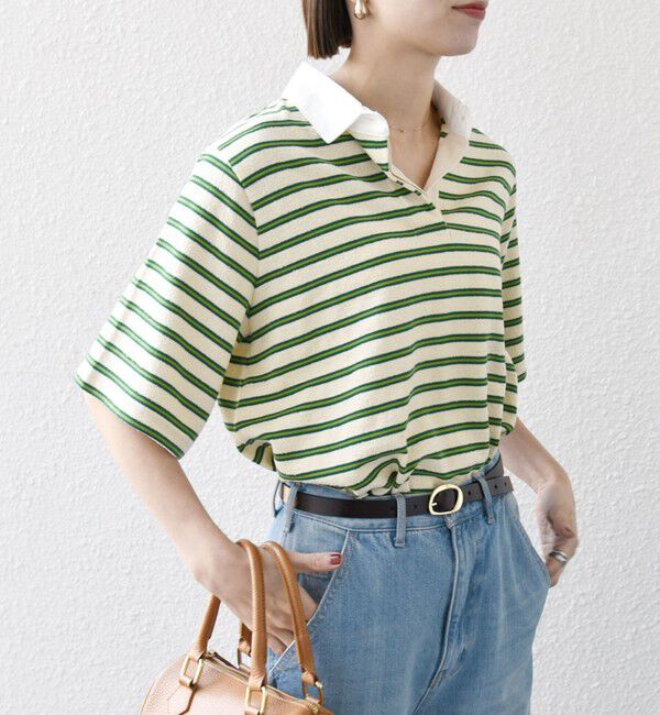 SHIPS any「SHIPS any:〈洗濯機可能〉パイル ボーダー ラガーTEE」|Tシャツ・カットソー|