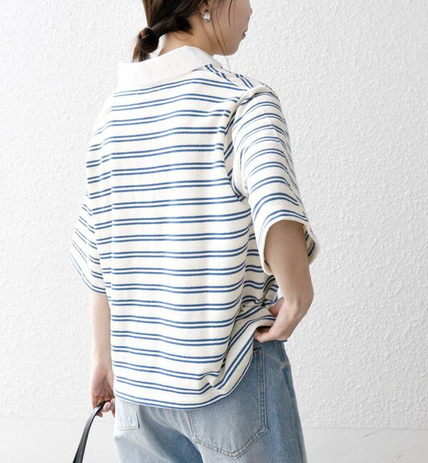 SHIPS any「SHIPS any:〈洗濯機可能〉パイル ボーダー ラガーTEE」|Tシャツ・カットソー|