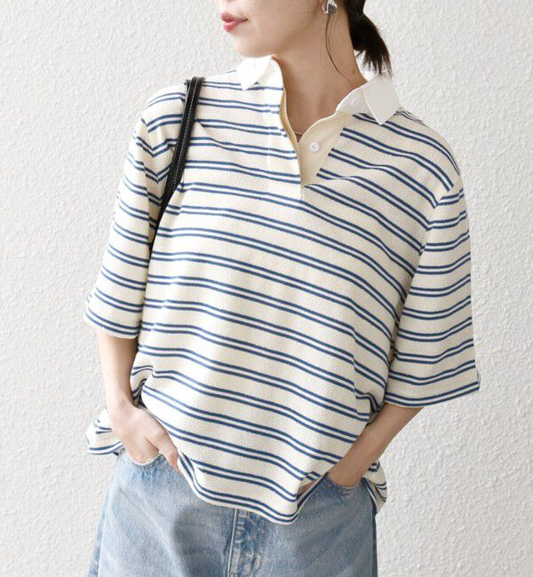 SHIPS any「SHIPS any:〈洗濯機可能〉パイル ボーダー ラガーTEE」|Tシャツ・カットソー|