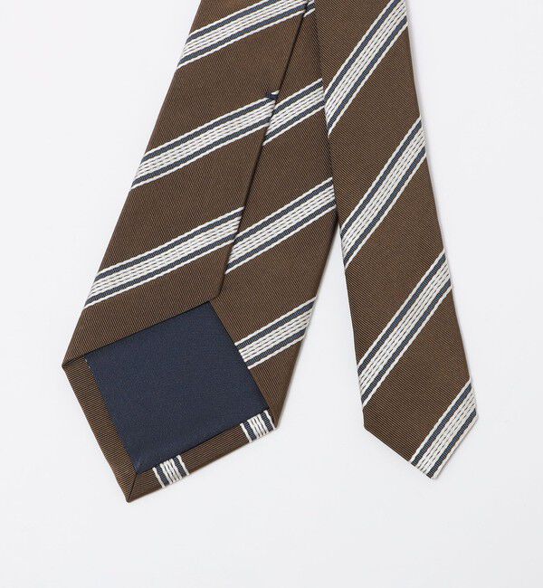 SHIPS「SHIPS: フォサッティ シルク コットン ストライプ ネクタイ」|ネクタイ・蝶ネクタイ|