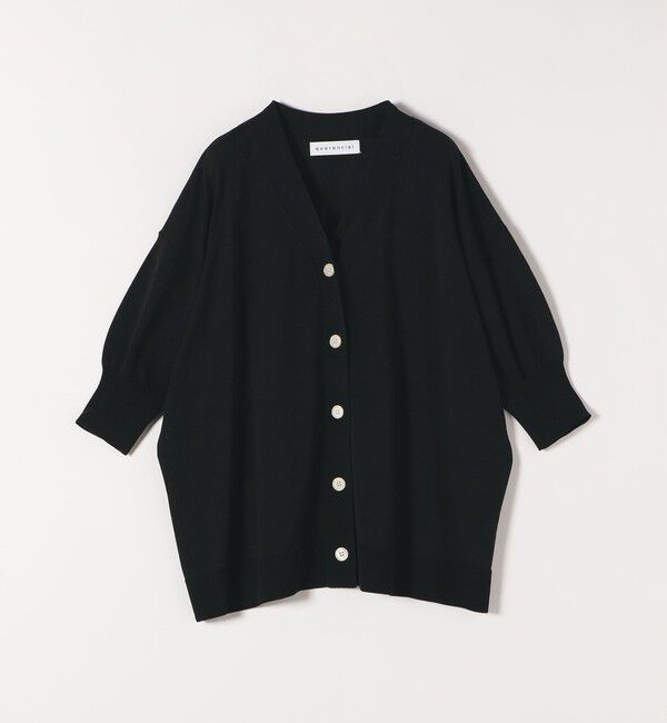 quaranciel「quaranciel:〈接触冷感/手洗い可能〉ワイド Vネック ハーフスリーブ シアー カーディガン」|カーディガン|