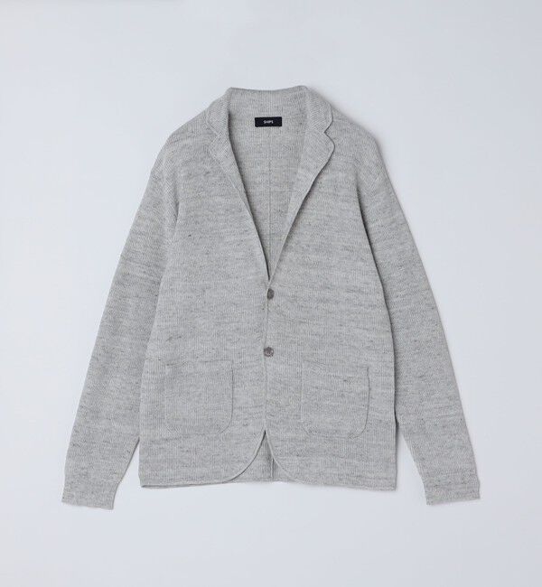 SHIPS「SHIPS: 14ゲージ リネン ニット 2ボタン ジャケット」|その他|グレー
