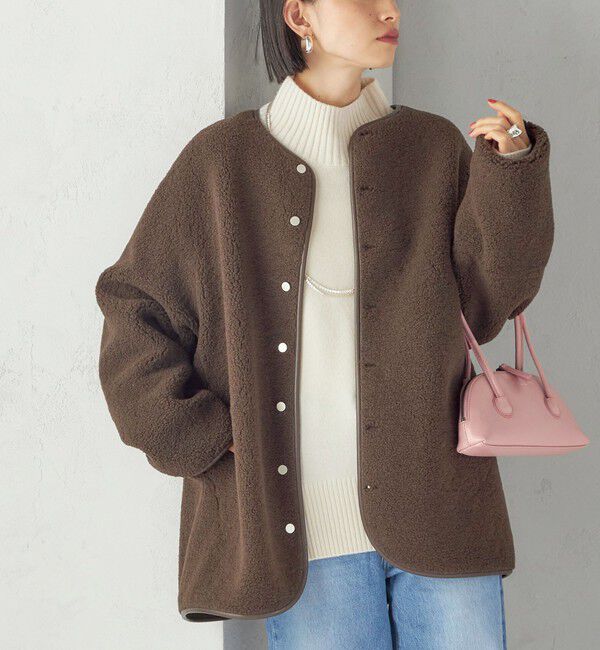 SHIPS for women「【一部WEB限定】〈手洗い可能〉NEW リバーシブル ボア ブルゾン」|ブルゾン・スタジャン|ブラウン