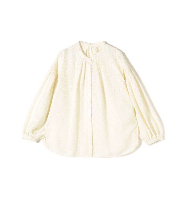 SHIPS for women「〈手洗い可能〉シアー ジャカード 袖 シャーリング ブラウス」|シャツ・ブラウス|