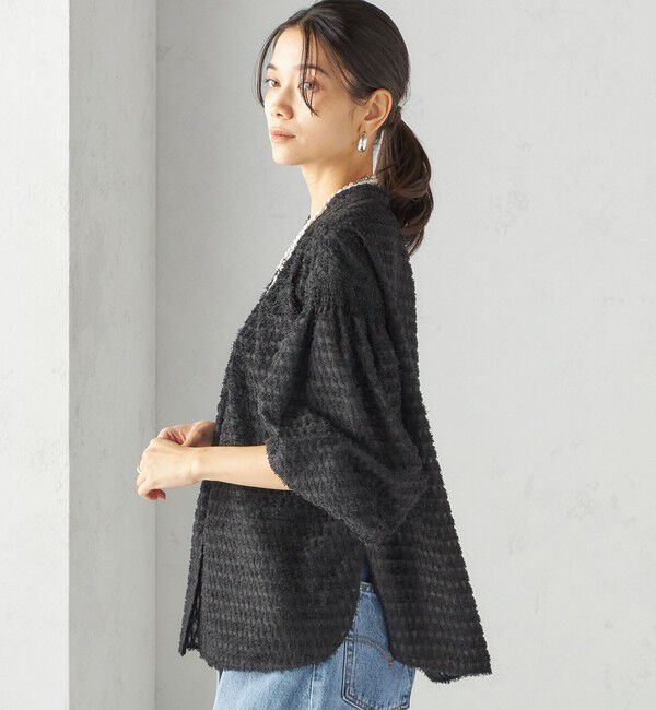 SHIPS for women「〈手洗い可能〉シアー ジャカード 袖 シャーリング ブラウス」|シャツ・ブラウス|