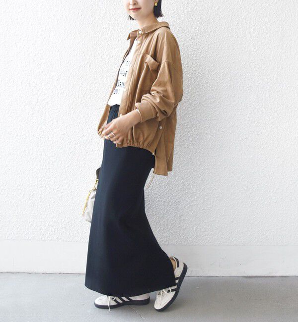 SHIPS for women「〈手洗い可能〉ポリエステル スエード 裾 ドロスト シャツ 羽織」|シャツ・ブラウス|