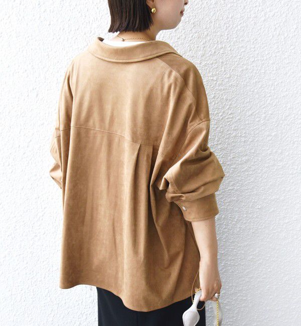 SHIPS for women「〈手洗い可能〉ポリエステル スエード 裾 ドロスト シャツ 羽織」|シャツ・ブラウス|