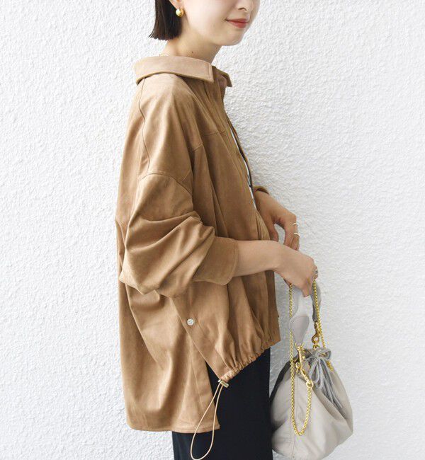 SHIPS for women「〈手洗い可能〉ポリエステル スエード 裾 ドロスト シャツ 羽織」|シャツ・ブラウス|