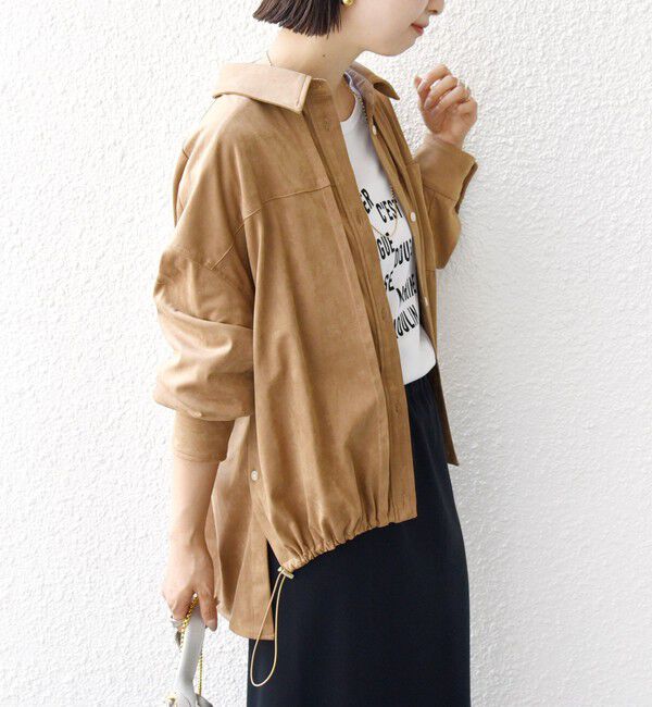 SHIPS for women「〈手洗い可能〉ポリエステル スエード 裾 ドロスト シャツ 羽織」|シャツ・ブラウス|