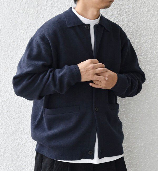 SHIPS any「SHIPS any:〈手洗い可能〉ハイゲージ ミラノリブ ブラッシュド ニット ポロ カーディガン◇」|カーディガン|