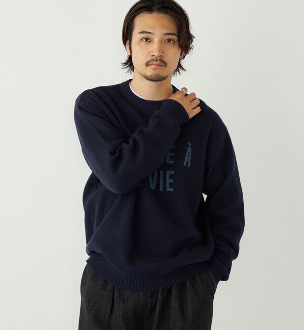 SHIPS Colors 「SHIPS Colors:〈手洗い可能〉モール ジャカード ロゴ ニット」|ニット・セーター|