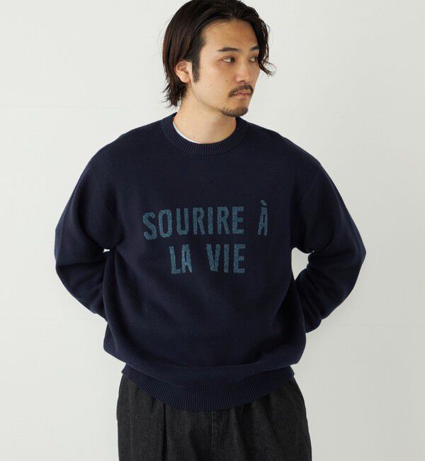 SHIPS Colors 「SHIPS Colors:〈手洗い可能〉モール ジャカード ロゴ ニット」|ニット・セーター|