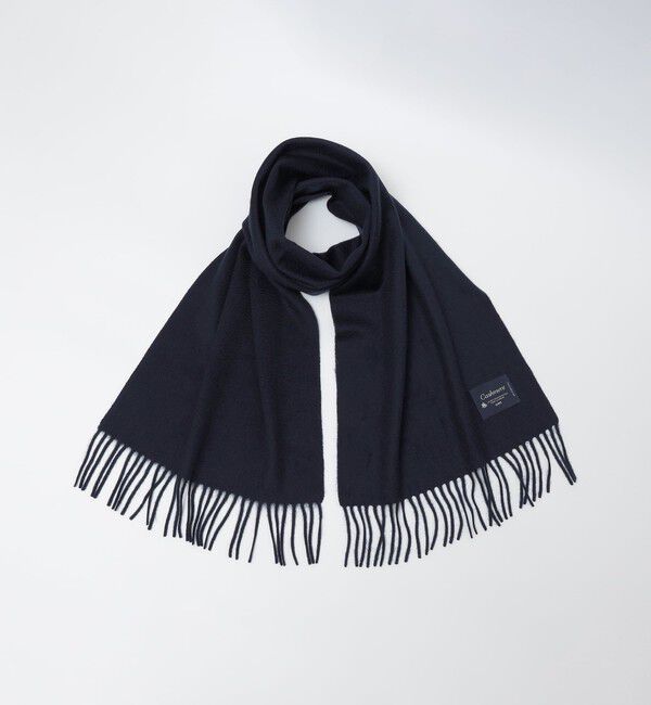 SHIPS「SHIPS: カシミヤ ソリッド マフラー」|マフラー|ネイビー