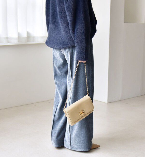 quaranciel「quaranciel:〈洗濯機可能〉ポリエステル ベロア ピンタック イージー ワイド パンツ」|その他|