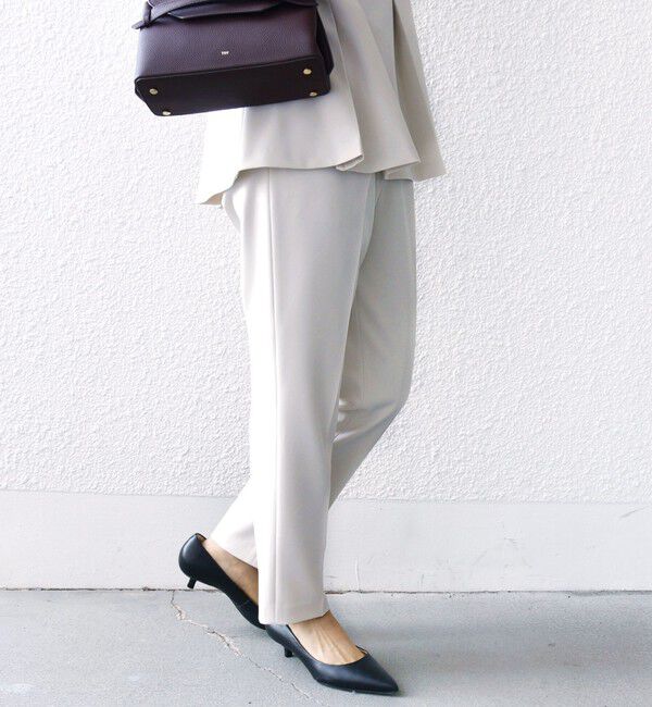 SHIPS for women「〈手洗い可能〉ダブル クロス パンツ オフホワイト（セレモニー対応可）」|スラックス|