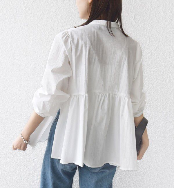 SHIPS for women「【WEB限定】〈手洗い可能〉フリル 刺繍 ペプラム ブラウス」|シャツ・ブラウス|