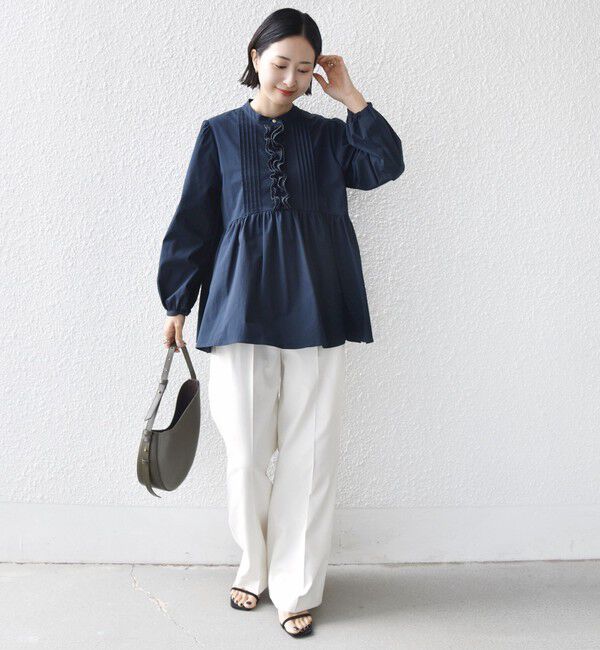 SHIPS for women「【WEB限定】〈手洗い可能〉フリル 刺繍 ペプラム ブラウス」|シャツ・ブラウス|