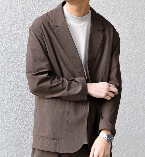 SHIPS any「SHIPS any:〈吸水速乾〉Rapidry ポケット テーラード ジャケット(セットアップ対応) 26SS◇」|テーラードジャケット|ブラウン