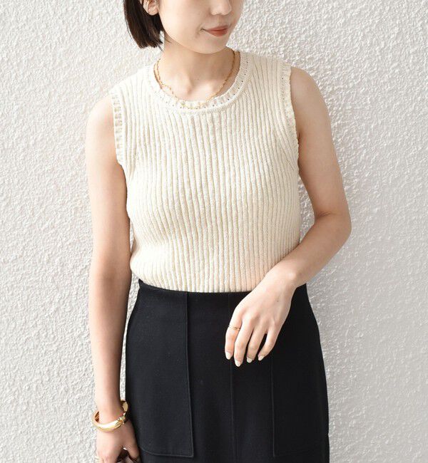 SHIPS Colors 「SHIPS Colors:〈手洗い可能〉スラブ ニット タンクトップ◇」|タンクトップ|ナチュラル