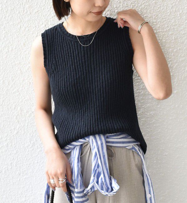 SHIPS Colors 「SHIPS Colors:〈手洗い可能〉スラブ ニット タンクトップ◇」|タンクトップ|