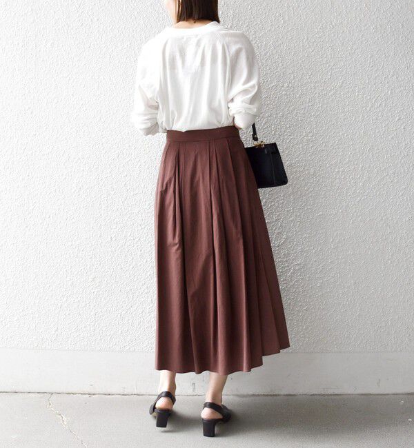 SHIPS any「SHIPS any:〈洗濯機可能〉コットンミックス タイプライター フレア タック スカート」|スカート|