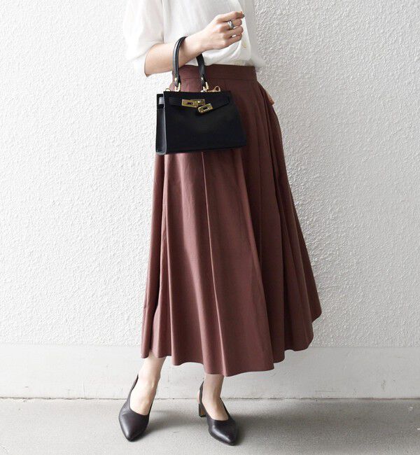 SHIPS any「SHIPS any:〈洗濯機可能〉コットンミックス タイプライター フレア タック スカート」|スカート|