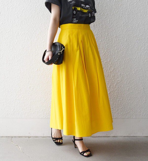 SHIPS any「SHIPS any:〈洗濯機可能〉コットンミックス タイプライター フレア タック スカート」|スカート|