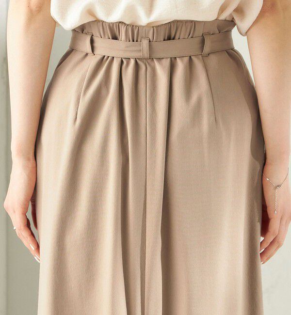 SHIPS for women「〈手洗い可能〉麻混 ベルト付 ウエストタック ナロー スカート」|スカート|