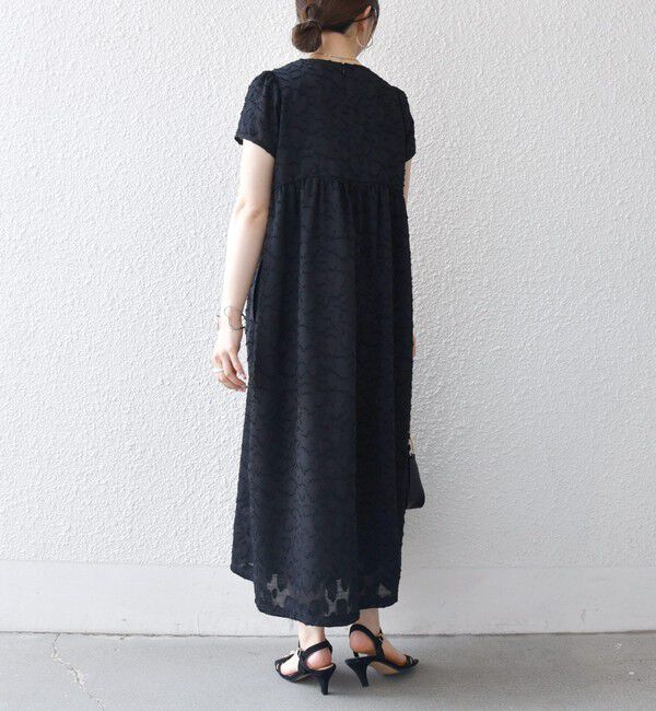 SHIPS any「《予約》SHIPS any:〈手洗い可能〉カット ジャカード ウエスト ギャザー ワンピース」|ワンピース|