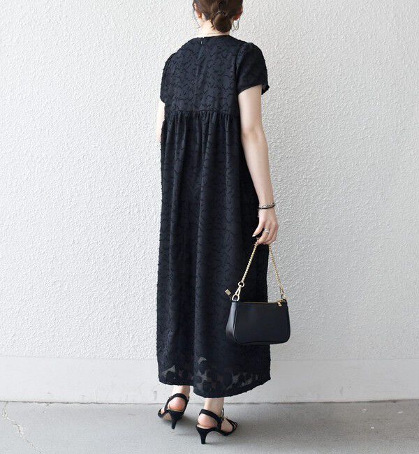 SHIPS any「《予約》SHIPS any:〈手洗い可能〉カット ジャカード ウエスト ギャザー ワンピース」|ワンピース|